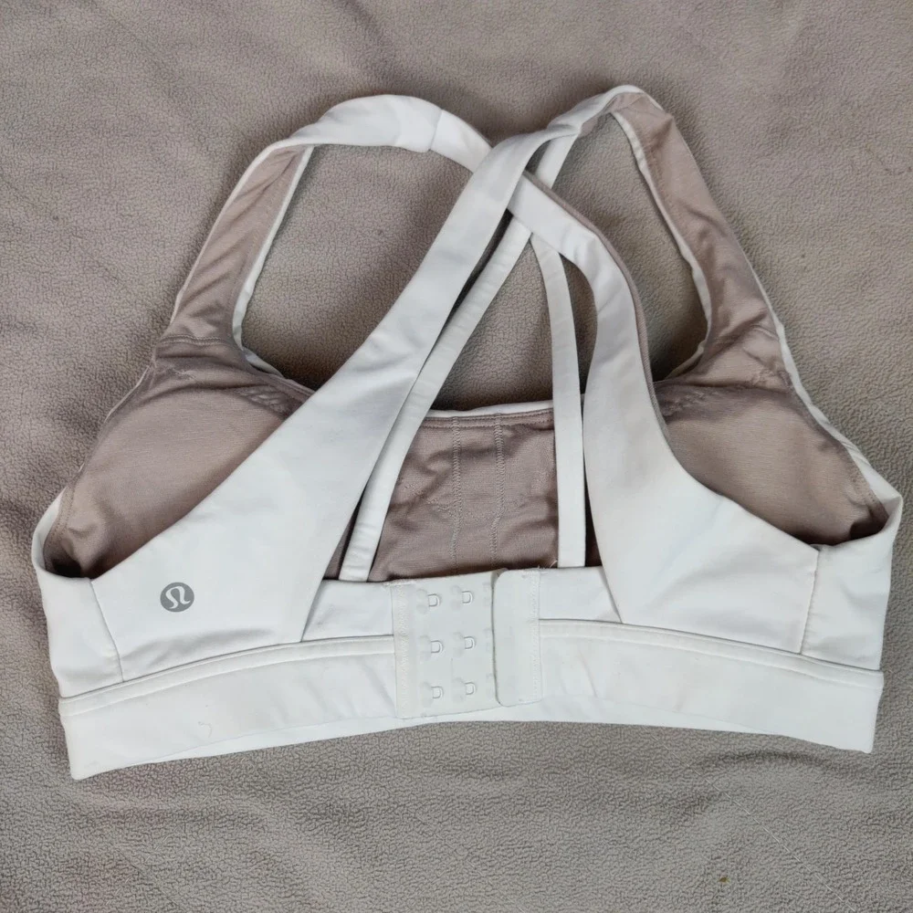 Lululemon Stash It All Sports Bra Womens 8‎ White Luxtreme Racerback Padded Gym